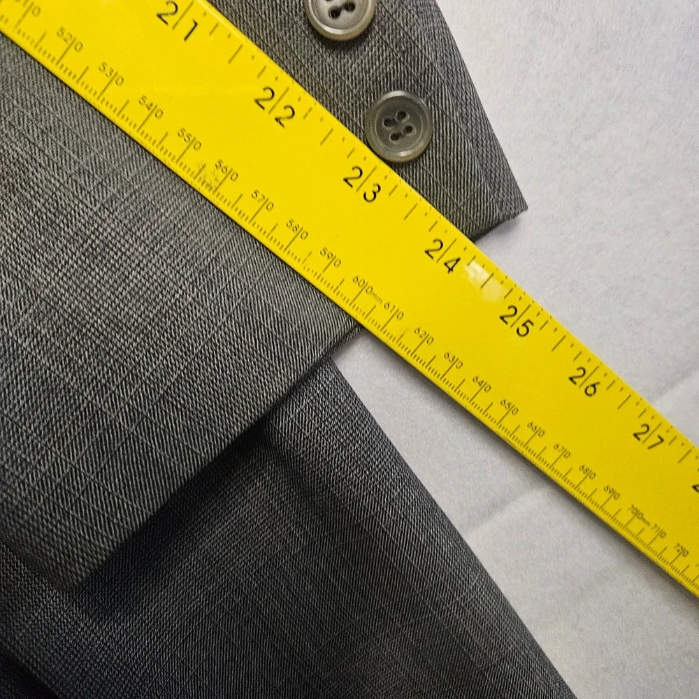 Vtg Hickey Freeman Mens Gray Glen Plaid Suit George J Good Berkeley Wool 42R 32W